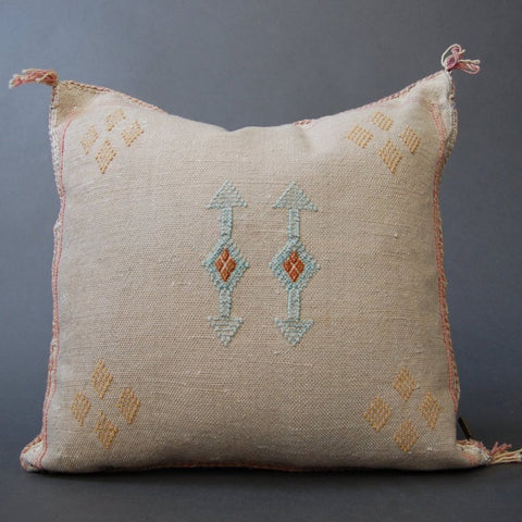 Moroccan Sabra Silk Pillow - Camel