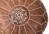 Moroccan Leather Pouf Desert Tan