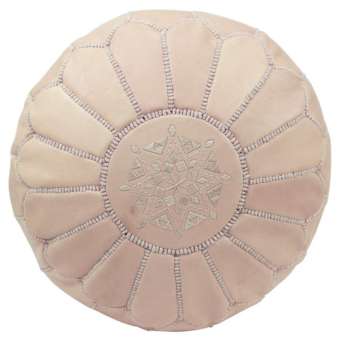 Moroccan Leather Pouf Camel
